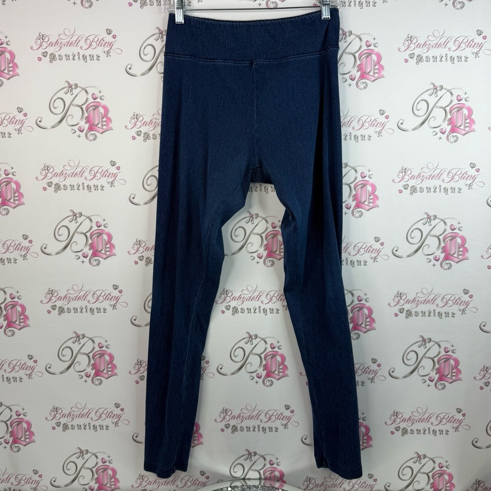 Leggings tights denim jean look dark Navy Blue Leggings